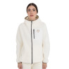 Damen-Teddyfleece-Hoodie mit Reißverschluss Equestro - Antikweiß / Schwarz