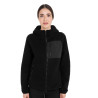 Damen-Teddyfleece-Hoodie mit Reißverschluss Equestro - Schwarz / schwarz