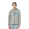 Damen-Teddyfleece-Hoodie mit Reißverschluss Equestro - Schiefergrau/Schwarz