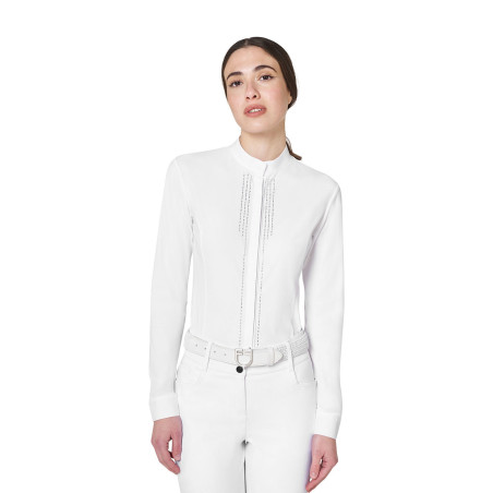 Damen-Turnierpolo in Hemdoptik mit Strass von Equestro