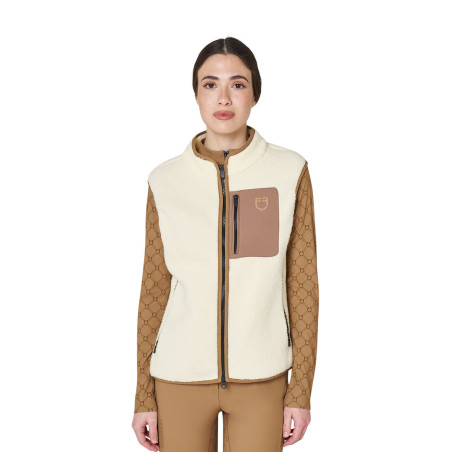 Damenweste aus Teddyfleece mit Fronttasche Equestro Damen