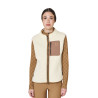 Damenweste aus Teddyfleece mit Fronttasche Equestro Damen - Antikweiß / Tabakbraun