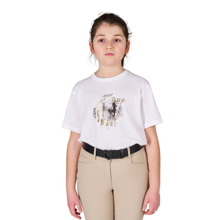 Mädchen T‑Shirt Born To Be Wild aus Baumwolle Equestro Kinder