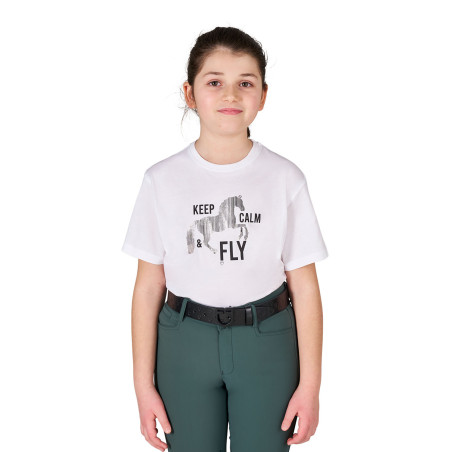 Mädchen-T-Shirt Keep Calm & Fly aus Baumwolle Equestro Kinder