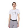 Damen-T-Shirt mit Equestro-Logo in Folie - Weiß / Silber