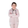 Unisex-Kapuzenjacke für Kinder mit Reißverschluss vorne Equestro - Gefilztes Violett / Sandweiß