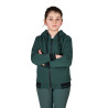 Unisex-Kapuzenjacke für Kinder mit Reißverschluss vorne Equestro - Tannengrün / Schwarz