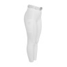Damen-Leggings mit hoher Taille mit Gürtelschlaufen und Strass Equestro - Weiß
