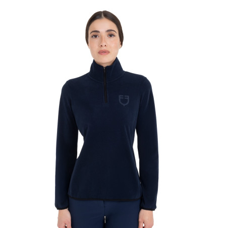 Damen-Fleece-Sweatshirt mit hohem Kragen und 3/4-Reißverschluss Equestro
