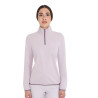 Damen-Fleece-Sweatshirt mit hohem Kragen und 3/4-Reißverschluss Equestro - Violett gefilzt