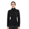Damen-Fleece-Sweatshirt mit hohem Kragen und 3/4-Reißverschluss Equestro - Schwarz