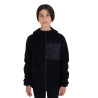 Unisex-Kinder-Fleecejacke aus Teddyfleece mit Reißverschluss und Kapuze Equestro - Schwarz / schwarz