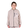 Unisex-Kinder-Fleecejacke aus Teddyfleece mit Reißverschluss und Kapuze Equestro - Gefilztes Violett / Schwarz
