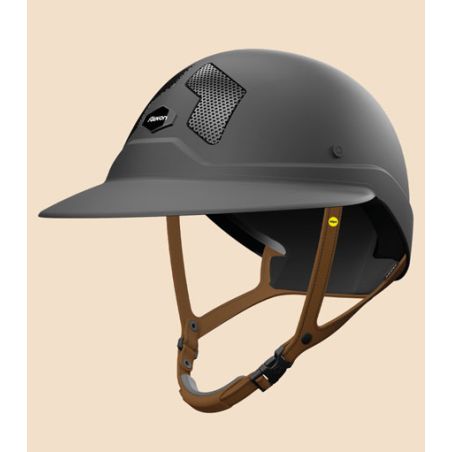 Flex-on Armet Mips Helm schwarz, Angel Dark Schirm, braunes Kinnriemen