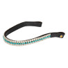 Stirnband Blue Crystal aus Leder Equestro - Groß Blau