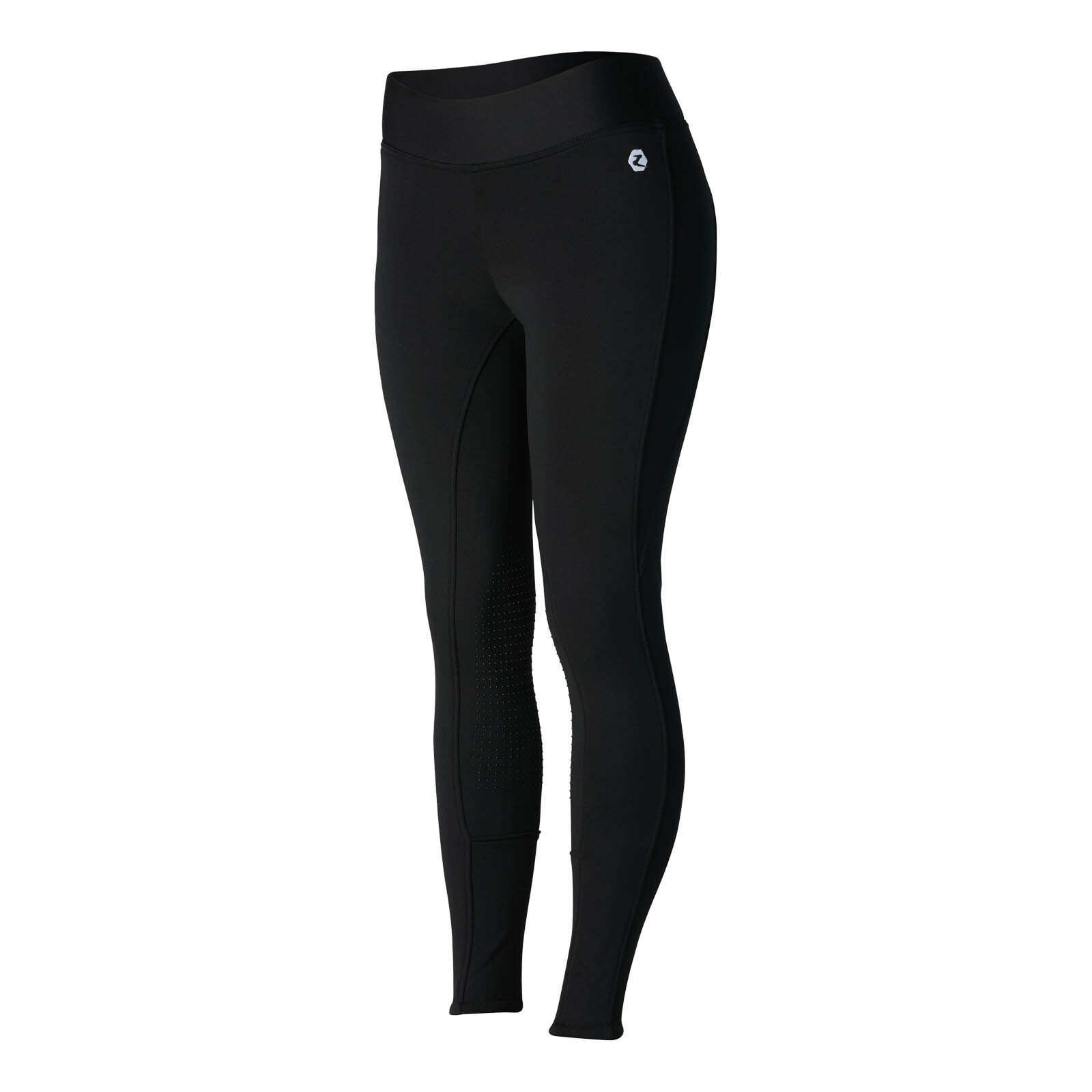 Thermoleggings Horze Active Damen mit Kniebesatz Schwarz