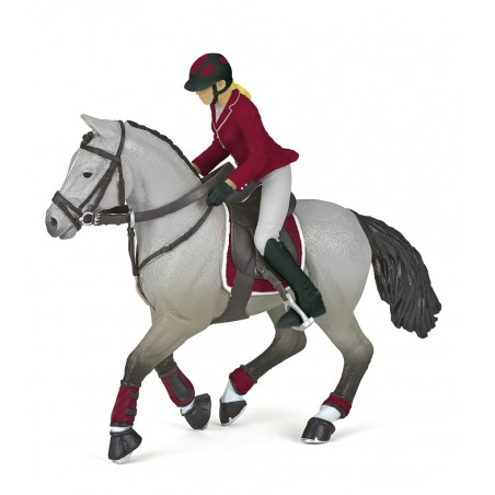 Wettkampfpferd und seine Reiterin Papo