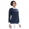 Damen-Langarm-Poloshirt Clorinda Flags & Cup - Marineblau