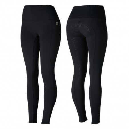 Damen-Reitleggings Gillian Horze mit hohem Bund und Vollbesatz aus Silikon