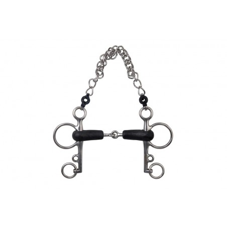 Pelham-Gebiss Metalab gebrochenes Gummi