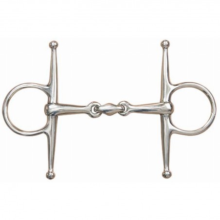 Doppelt gebrochenes T-Gebiss mit Nadelringen