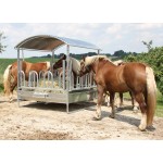 Quadratisches Fressgitter mit Dach Kerbl