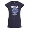 T-Shirt Imperial Riding Smiley Flowers - Marineblau