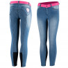 Reithose Jeans Vollbesatz Silikon Poppy Kinder Horze - Blau