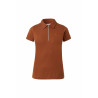 Damen-Poloshirt Amy aus elastischer Baumwolle mit kurzen Ärmeln Horze - Tabak