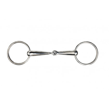 Gebiss 2 Ringe Metalab durchgehendes Mundstück 16 mm