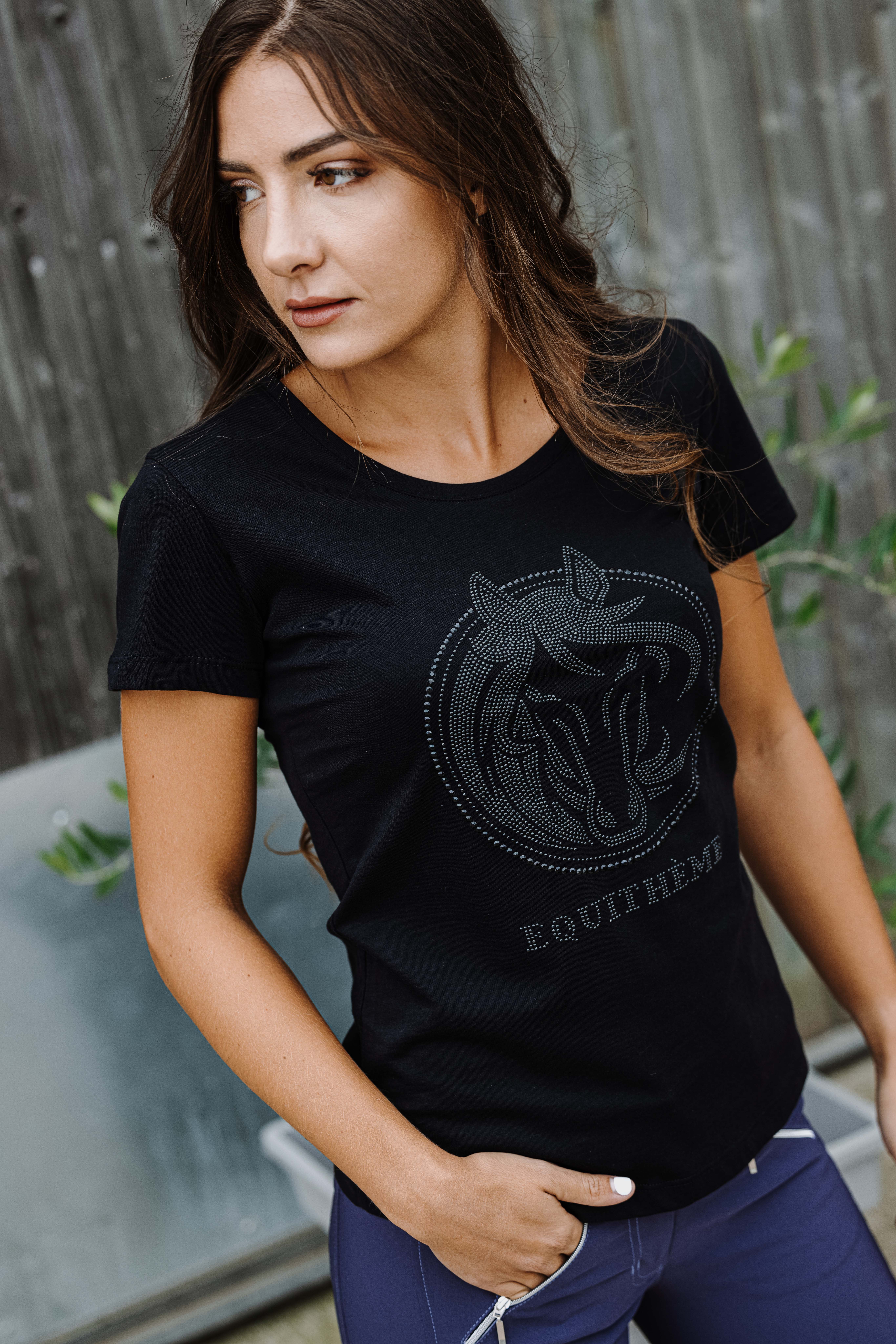 T-Shirt Equithème Magali Kurzarm Schwarz