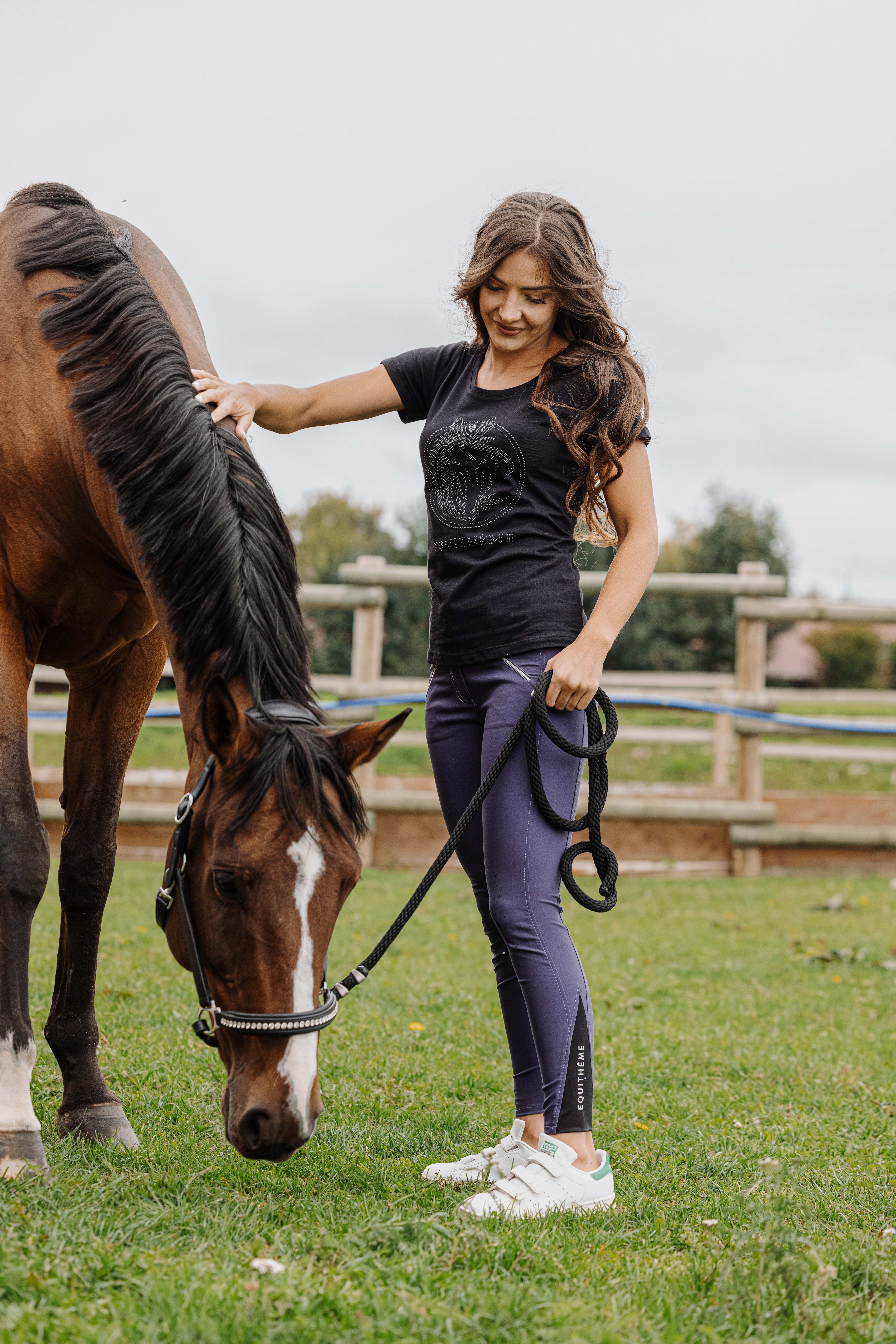 T-Shirt Equithème Magali Kurzarm Schwarz