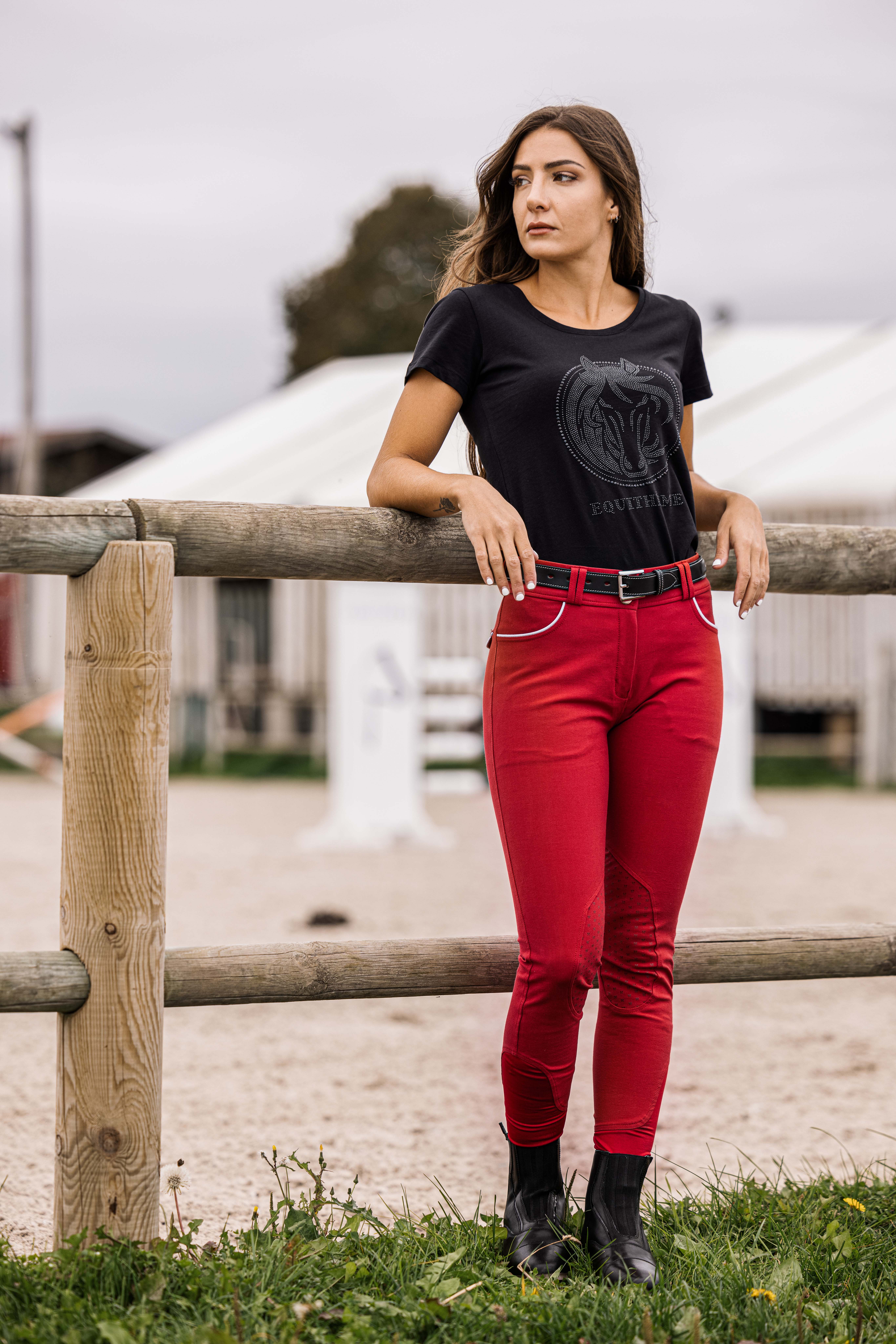 T-Shirt Equithème Magali Kurzarm Schwarz