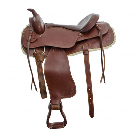 Vielseitiger Western-Trail-Sattel Red Horns
