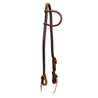 Têtière avec oreille slip et boucle unique de 5/8" Platinum Pro Huile foncé