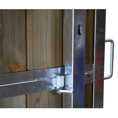 Schiebbare Boxentrennung mit Gitter/Holz 4 m La Gée Schiebbare Boxentrennung mit Gitter/Holz 4 m La Gée