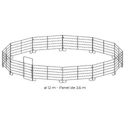 Verzinkter Longierzirkel Ø 12 m Panel 3,60 m La Gée