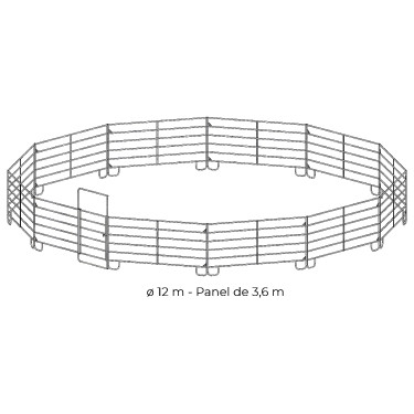 Verzinkter Longierzirkel Ø 12 m Panel 3,60 m La Gée