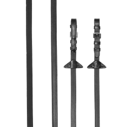 Gummizügel / Leder LeMieux Schwarz / Silber