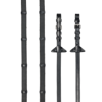 Weiche Gummizügel mit Stoppern LeMieux Schwarz / Silber Weiche Gummizügel mit Stoppern LeMieux Schwarz / Silber