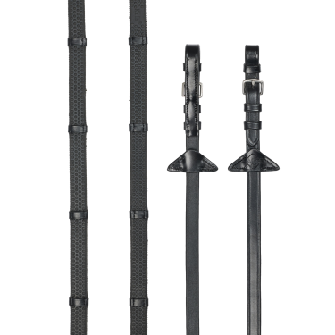 Weiche Gummizügel mit Stoppern LeMieux Schwarz / Silber