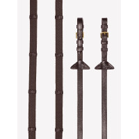 Weiche Gummizügel mit Stoppern LeMieux Havanna / Messing Braun