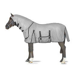 Fliegendecke Horze Paso Fino mit Halsteil und UV-Schutz Titangrau