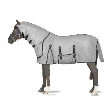 Fliegendecke Horze Paso Fino mit Halsteil und UV-Schutz Titangrau
