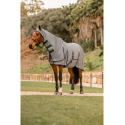 Fliegendecke Horze Paso Fino mit Halsteil und UV-Schutz Titangrau