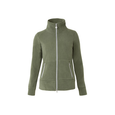 Reitjacke Fleece Horze Ellie Damen Skarabäusgrün Grün Reitjacke Fleece Horze Ellie Damen Skarabäusgrün Grün