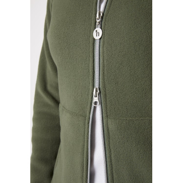 Reitjacke Fleece Horze Ellie Damen Skarabäusgrün Grün Reitjacke Fleece Horze Ellie Damen Skarabäusgrün Grün