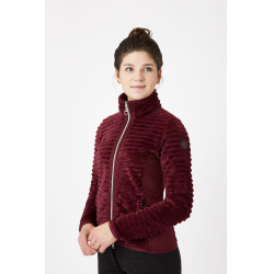 Gestreifte Fleece-Reitjacke Horze Della Damen Port Royale Bordeaux Gestreifte Fleece-Reitjacke Horze Della Damen Port Royale Bordeaux
