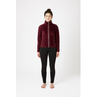 Gestreifte Fleece-Reitjacke Horze Della Damen Port Royale Bordeaux