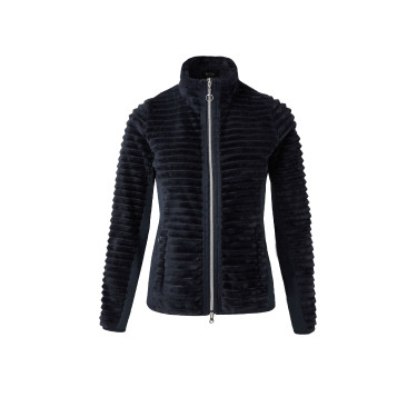 Gestreifte Fleece-Reitjacke Horze Della Damen Dunkelmarine Gestreifte Fleece-Reitjacke Horze Della Damen Dunkelmarine